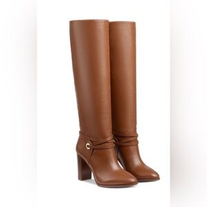 Chic Leather Heeled Boots. Worn once.